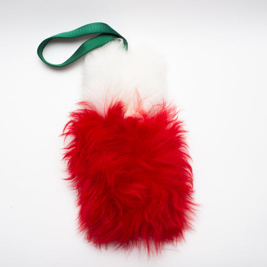 Wild-Tug Christmas Candy Cane Ultra Fluff Sheepskin Tug