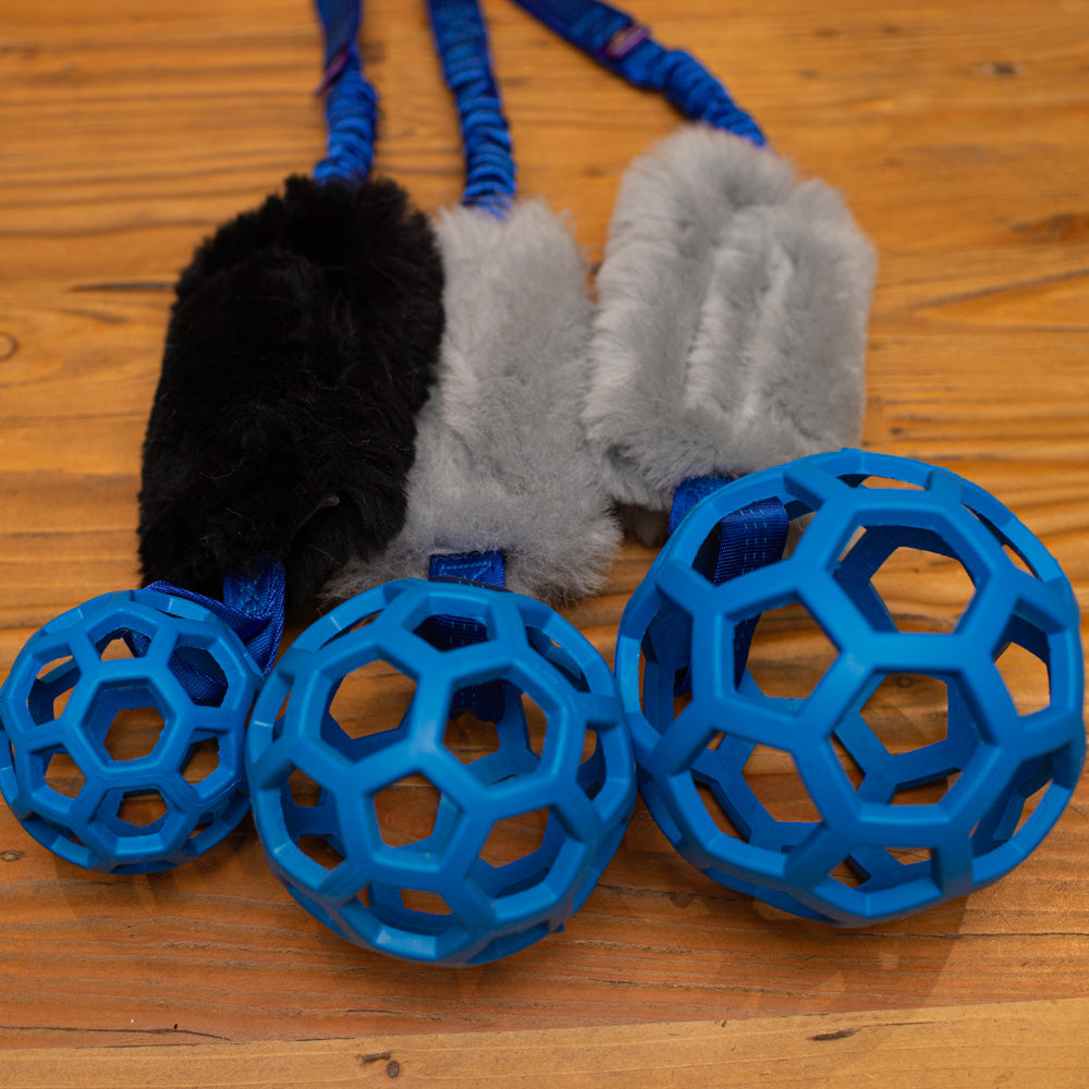 Wild-Tug Sheepskin Bungee and Holee Ball Tug Toy