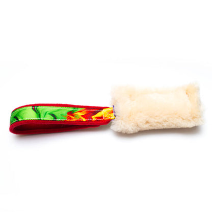 Wild-Tug Sheepskin Tug Toy with Padded Handle