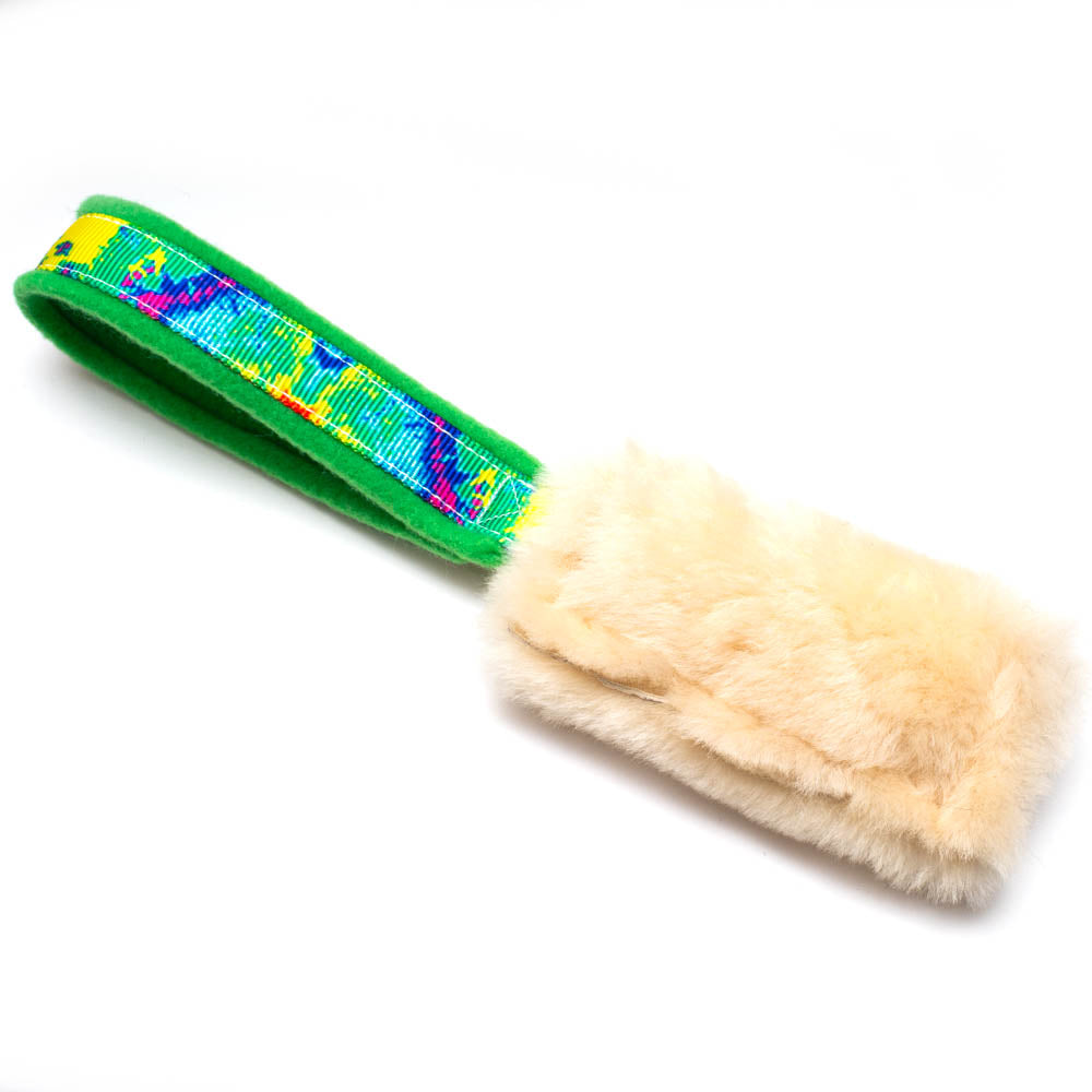 Wild-Tug Sheepskin Tug Toy with Padded Handle