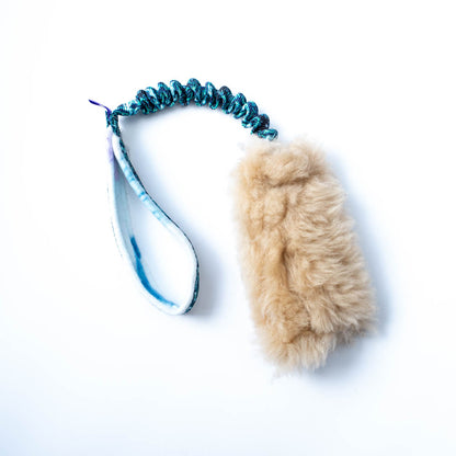 Wild-Tug Sheepskin Bungee Tug Toy with Padded Handle