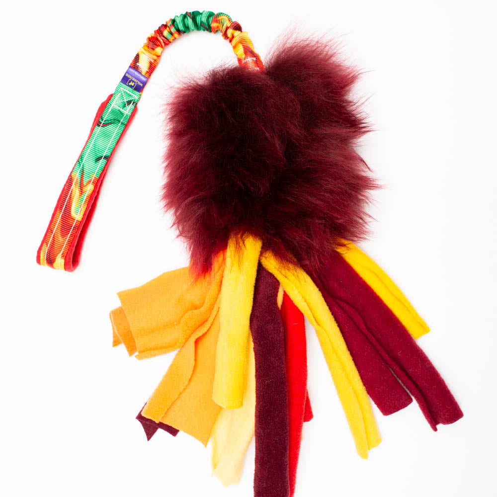Wild-Tug Wattle Ultra Fluff Sheepskin Bungee Tug Toy with Padded Handle