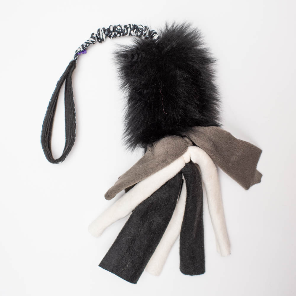 Wild-Tug Wattle Ultra Fluff Sheepskin Bungee Tug Toy with Padded Handle
