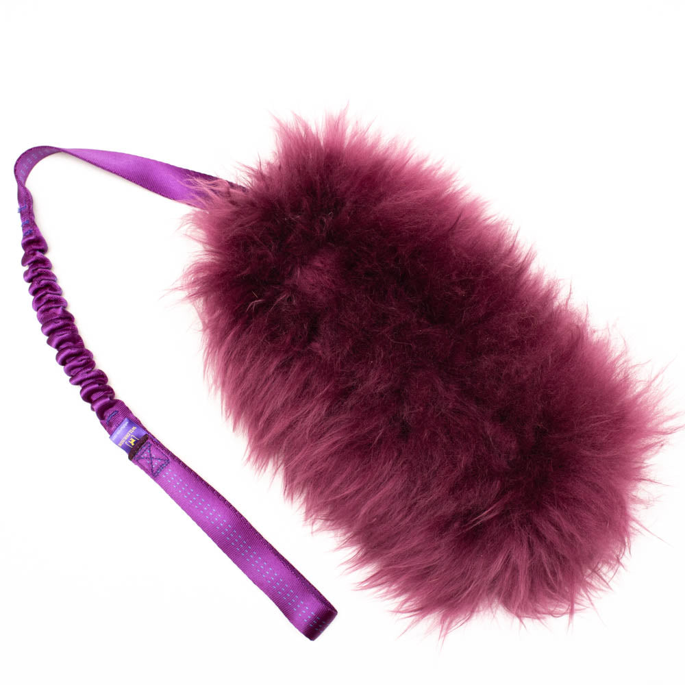 Wild-Tug Long Ultra Fluff Sheepskin Tug Toy with Drag Line Bungee