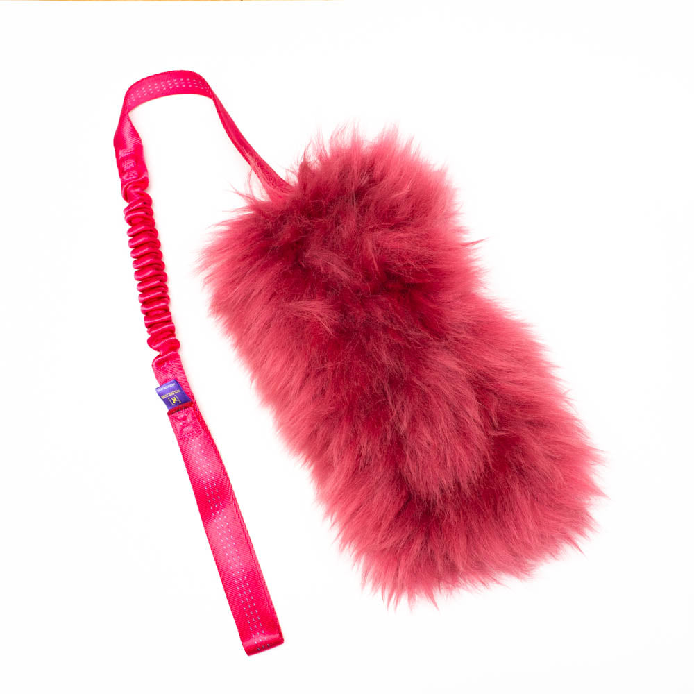 Wild-Tug Long Ultra Fluff Sheepskin Tug Toy with Drag Line Bungee