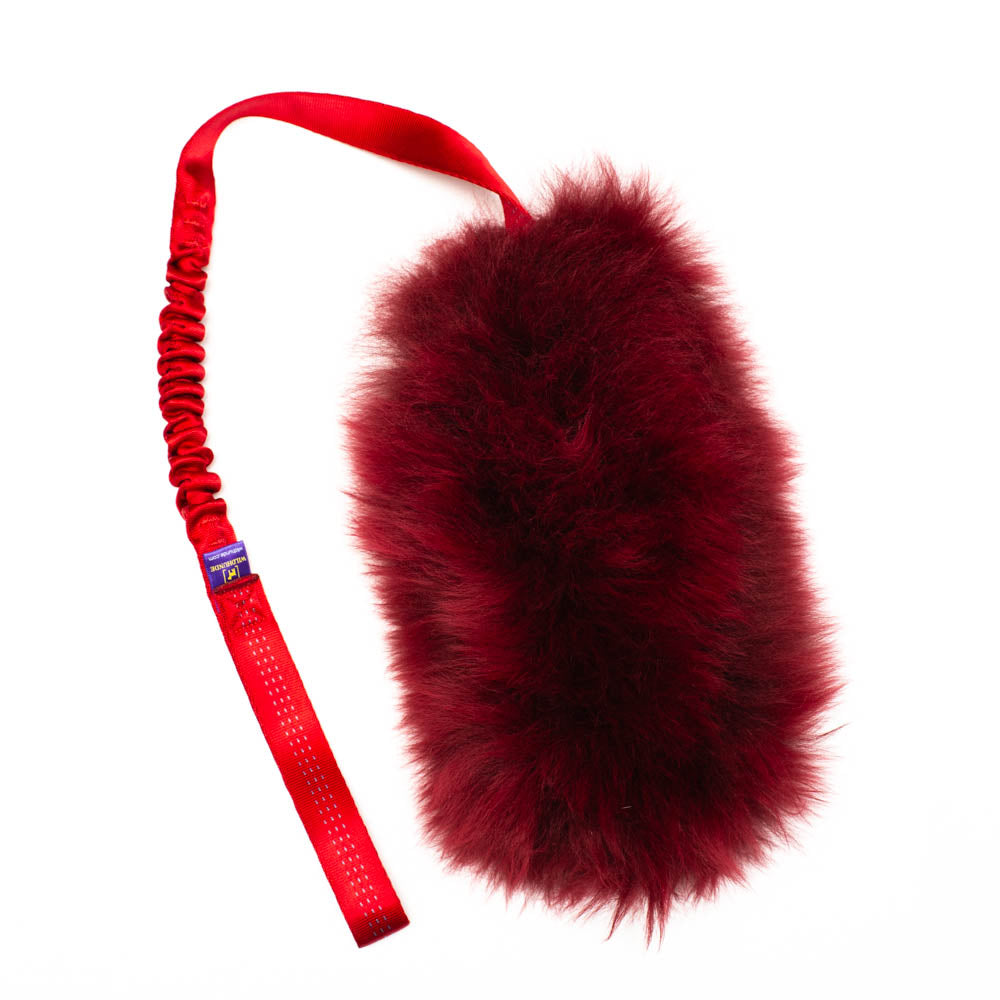 Wild-Tug Long Ultra Fluff Sheepskin Tug Toy with Drag Line Bungee