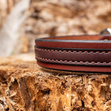 1 Inch Two Tone Chocolate Leather Collar