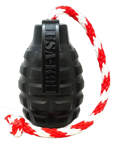 SodaPup Ultra Durable Magnum Rubber Grenade with Rope