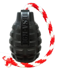 SodaPup Ultra Durable Magnum Rubber Grenade with Rope