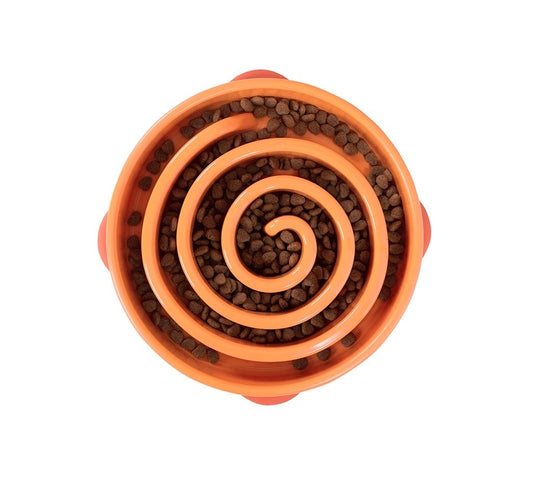 Outward Hound Fun Feeder Slo-Bowl Mini - Orange Twirl